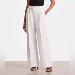 LOFT Versa Crepe Drape Pleated Relaxed Straight Pants Petite NWT